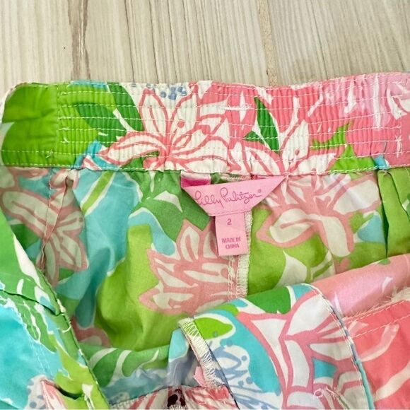 Lilly Pulitzer lightweight beach linen like resort style pants in wish Wash Sz 2 - Picture 5 of 6